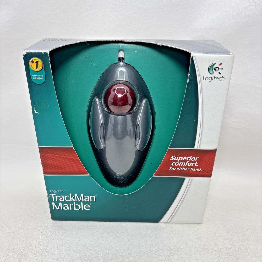 Logitech TrackMan Marble Trackball Mouse USB 910-000806 NIB Sealed